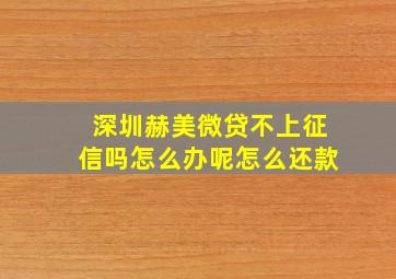 深圳赫美微贷不上征信吗怎么办呢怎么还款