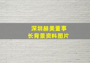 深圳赫美董事长背景资料图片