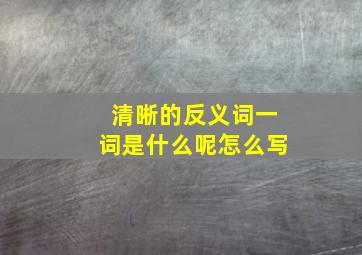 清晰的反义词一词是什么呢怎么写