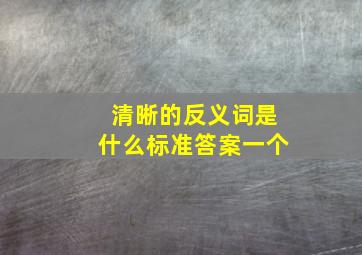 清晰的反义词是什么标准答案一个