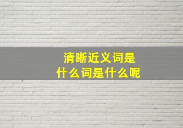 清晰近义词是什么词是什么呢