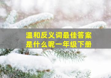 温和反义词最佳答案是什么呢一年级下册