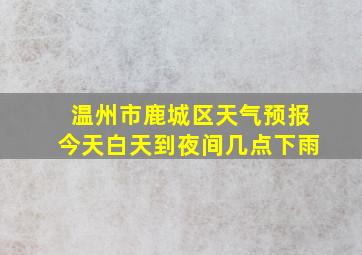 温州市鹿城区天气预报今天白天到夜间几点下雨