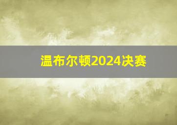 温布尔顿2024决赛