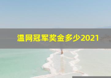 温网冠军奖金多少2021