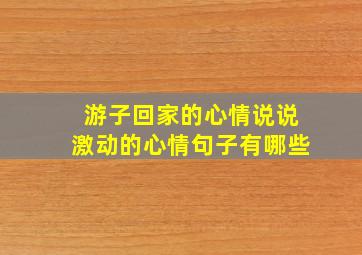 游子回家的心情说说激动的心情句子有哪些