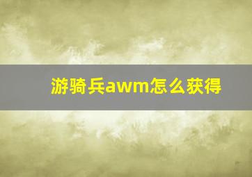 游骑兵awm怎么获得