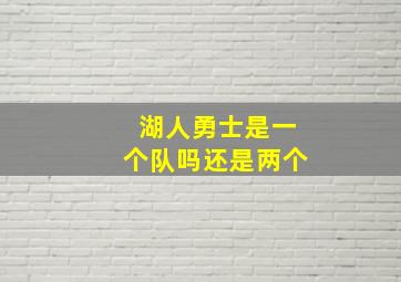 湖人勇士是一个队吗还是两个