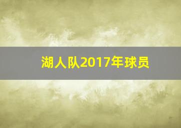 湖人队2017年球员