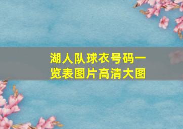 湖人队球衣号码一览表图片高清大图