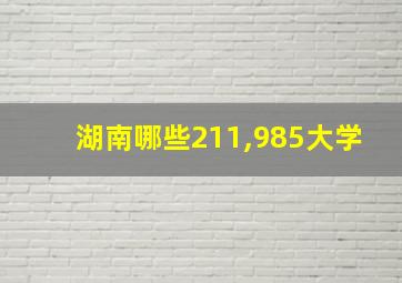 湖南哪些211,985大学