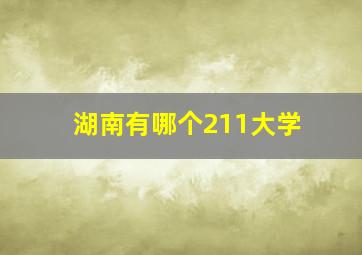 湖南有哪个211大学