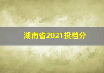 湖南省2021投档分