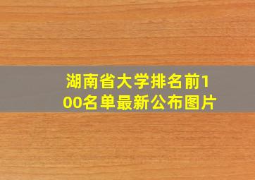 湖南省大学排名前100名单最新公布图片