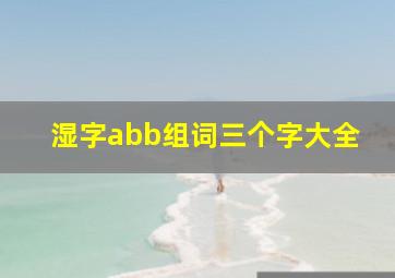 湿字abb组词三个字大全