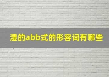 湿的abb式的形容词有哪些