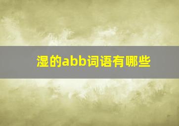 湿的abb词语有哪些