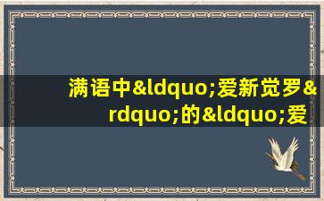 满语中“爱新觉罗”的“爱新”意思是指