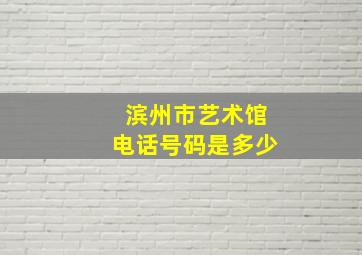 滨州市艺术馆电话号码是多少