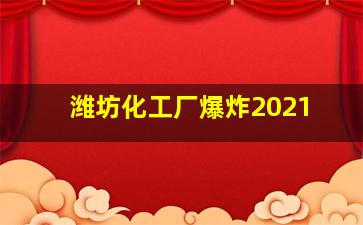 潍坊化工厂爆炸2021