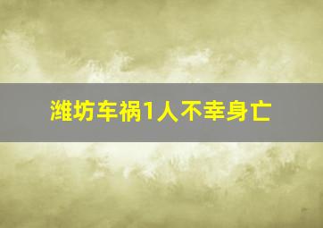 潍坊车祸1人不幸身亡