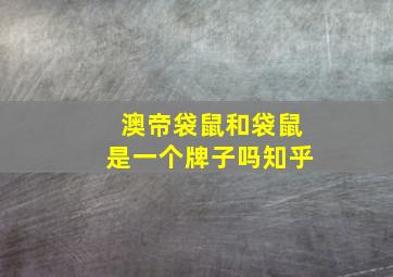 澳帝袋鼠和袋鼠是一个牌子吗知乎