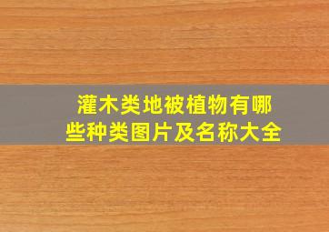 灌木类地被植物有哪些种类图片及名称大全