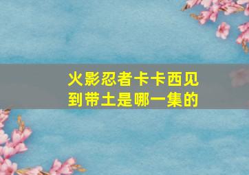 火影忍者卡卡西见到带土是哪一集的