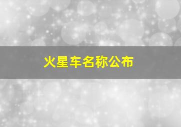 火星车名称公布