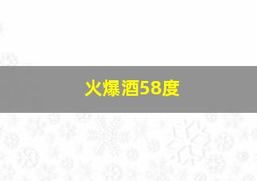 火爆酒58度