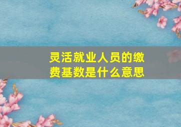 灵活就业人员的缴费基数是什么意思