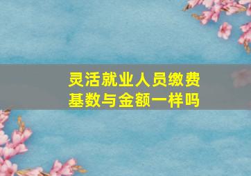 灵活就业人员缴费基数与金额一样吗