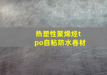 热塑性聚烯烃tpo自粘防水卷材