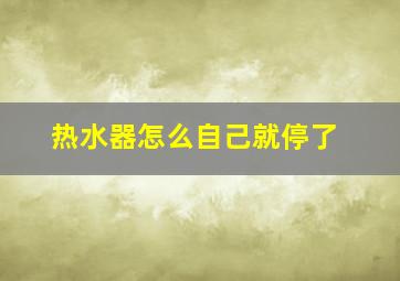 热水器怎么自己就停了