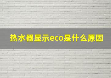 热水器显示eco是什么原因