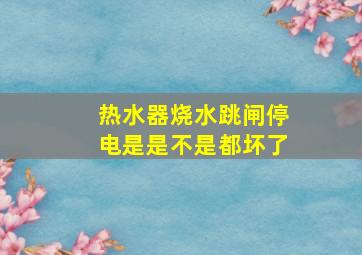 热水器烧水跳闸停电是是不是都坏了