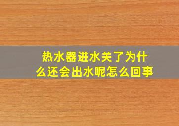 热水器进水关了为什么还会出水呢怎么回事