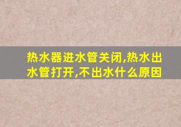 热水器进水管关闭,热水出水管打开,不出水什么原因