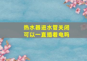 热水器进水管关闭可以一直插着电吗