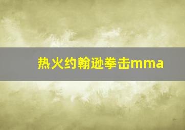 热火约翰逊拳击mma