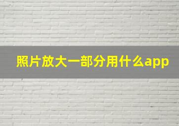 照片放大一部分用什么app