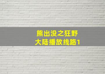 熊出没之狂野大陆播放线路1