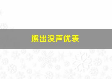 熊出没声优表