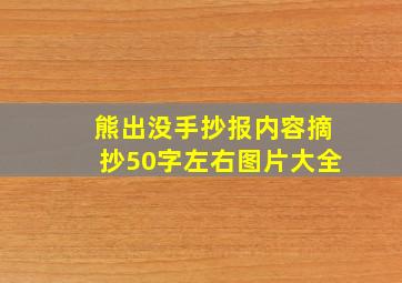 熊出没手抄报内容摘抄50字左右图片大全