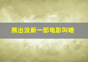 熊出没新一部电影叫啥