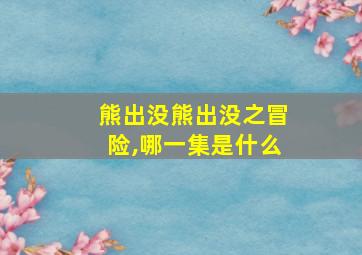 熊出没熊出没之冒险,哪一集是什么