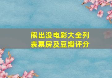 熊出没电影大全列表票房及豆瓣评分