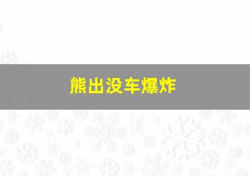 熊出没车爆炸