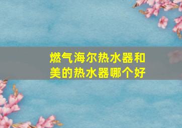 燃气海尔热水器和美的热水器哪个好