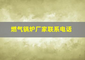 燃气锅炉厂家联系电话